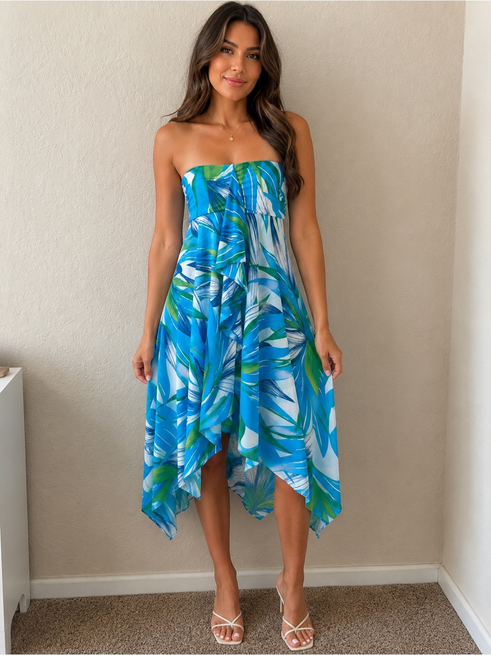 Togs Swimwear Havana Mesh Frill Two Way Skirt / Dress Coverup Teal Medium. - Picture 8 of 8